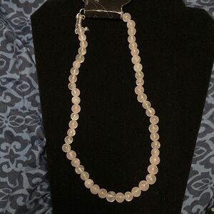 Rose quartz 18” necklace with claw clasp